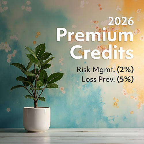 2026-premium-credits_500x500px plant with colorful background and text featuring kammco 2026 policy credits